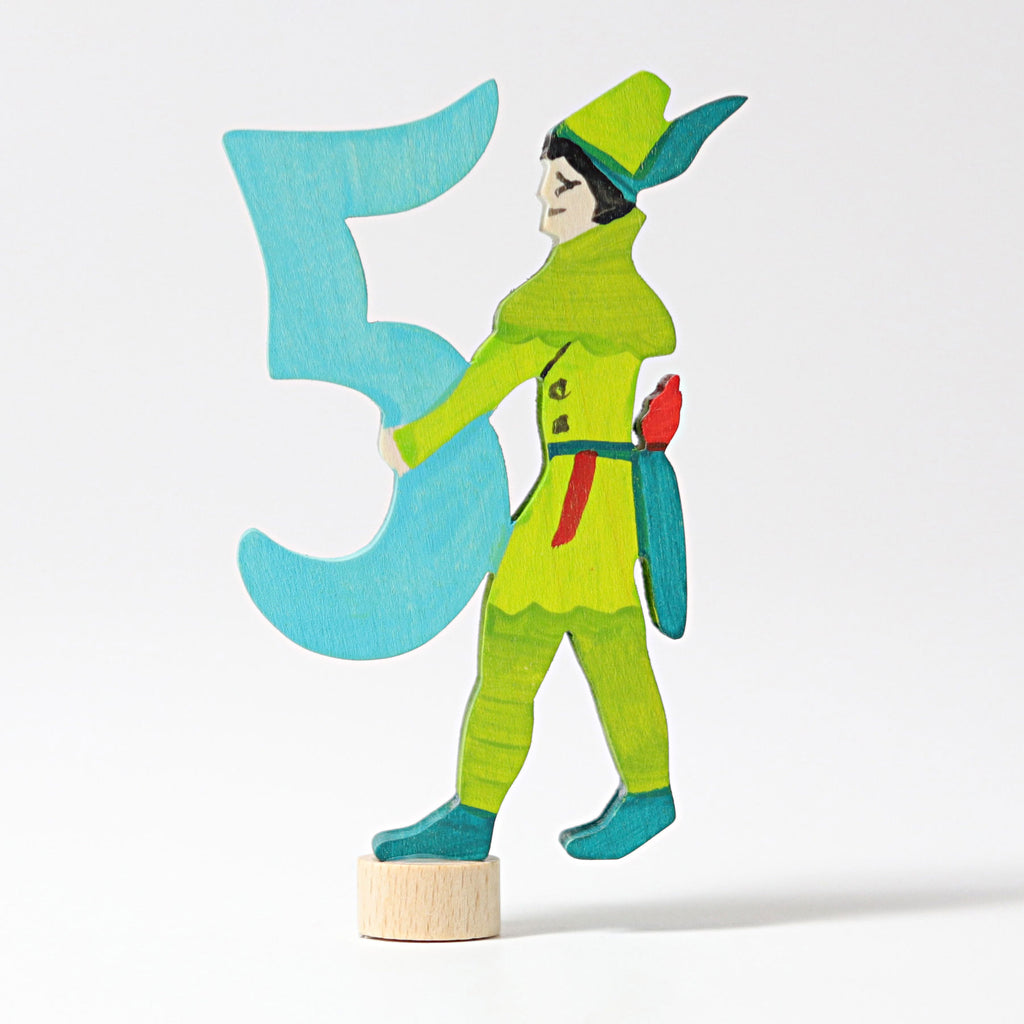 Figurina Fatata in legno, numero 5 Robin Hood- Grimm's - Millemamme