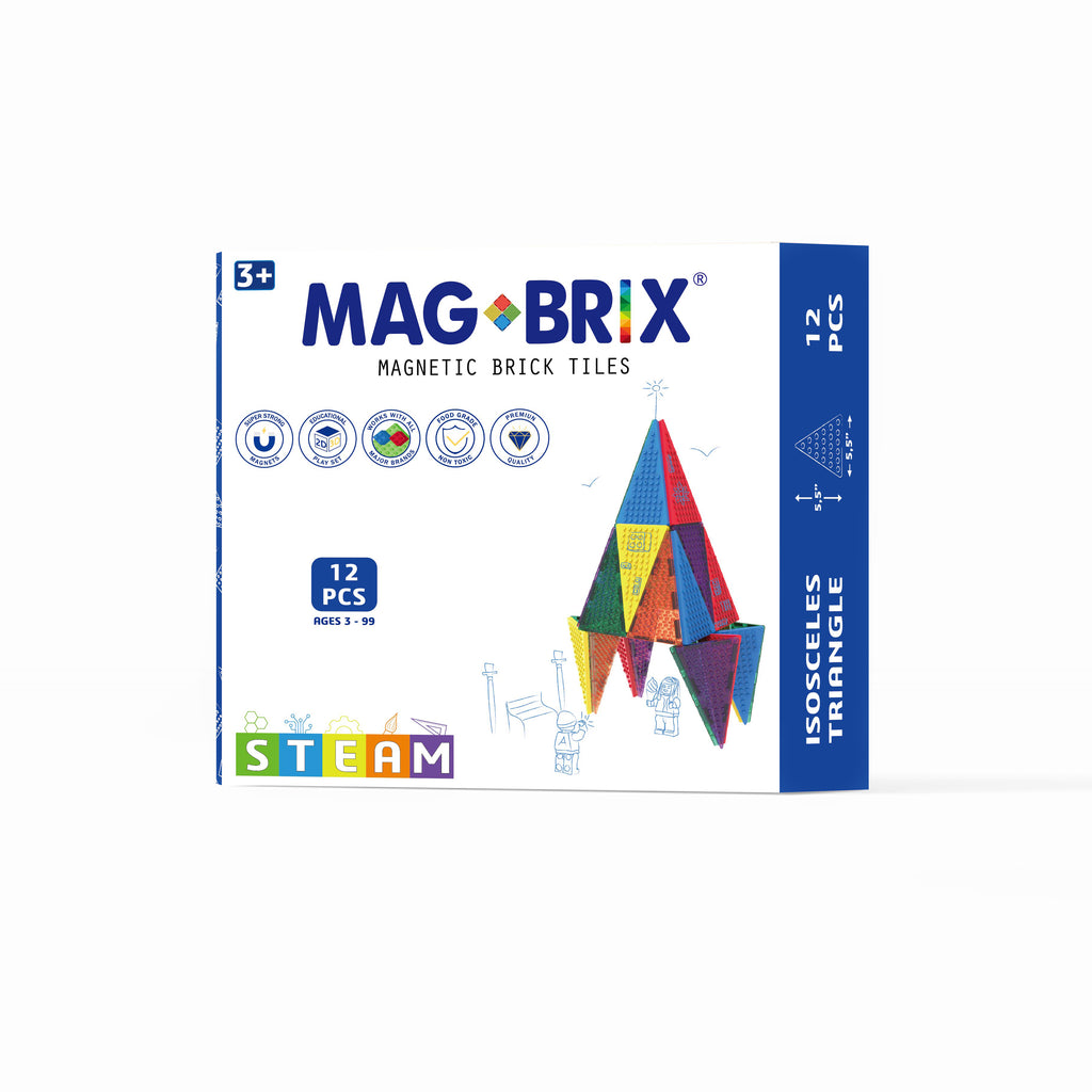 Tessere Magnetiche compatibili con Lego® - Triangoli Isosceli 12 pezzi - Magbrix - Millemamme