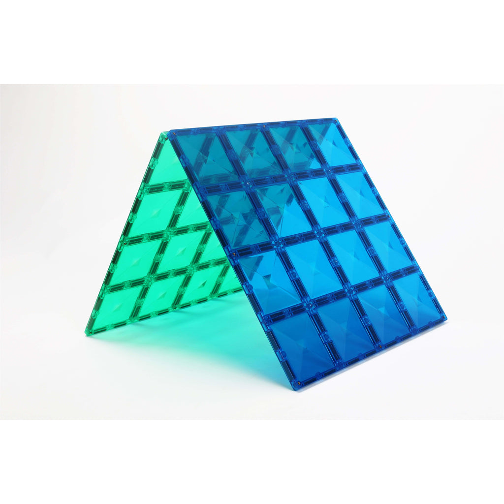 Tessere Magnetiche Traslucide - Set Basi blu e verde arcobaleno Connetix - Millemamme