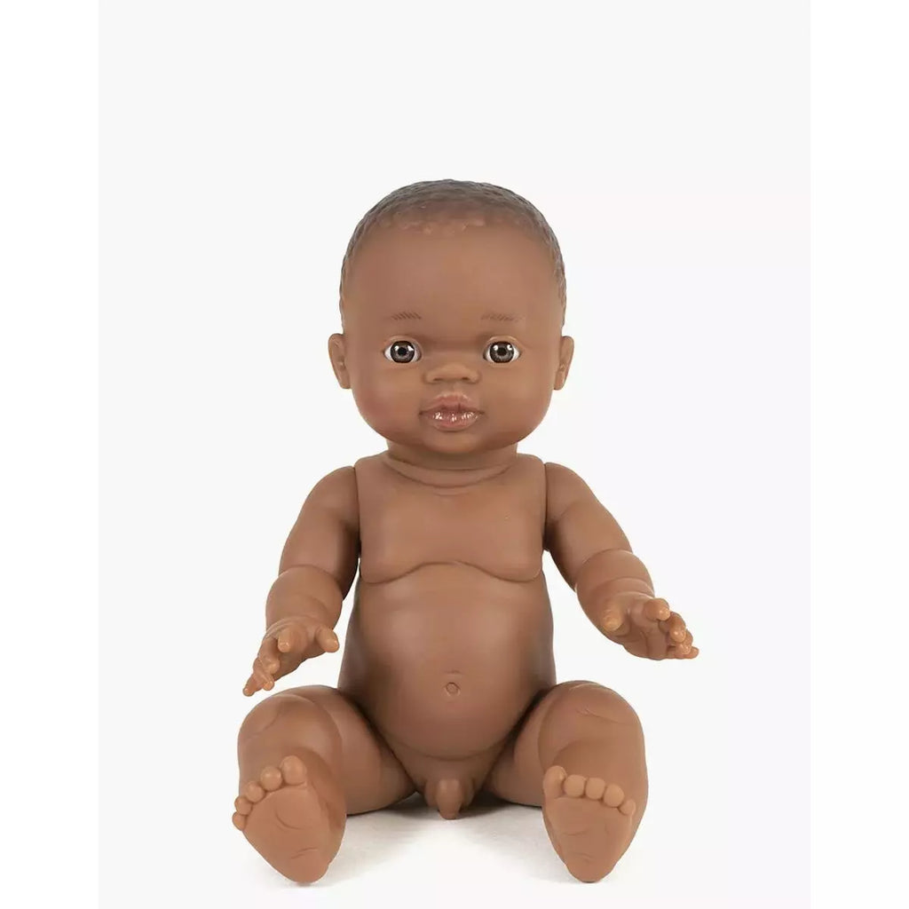Bambola in vinile 34 cm Piccolo Bimbo Africano Minikane - Millemamme
